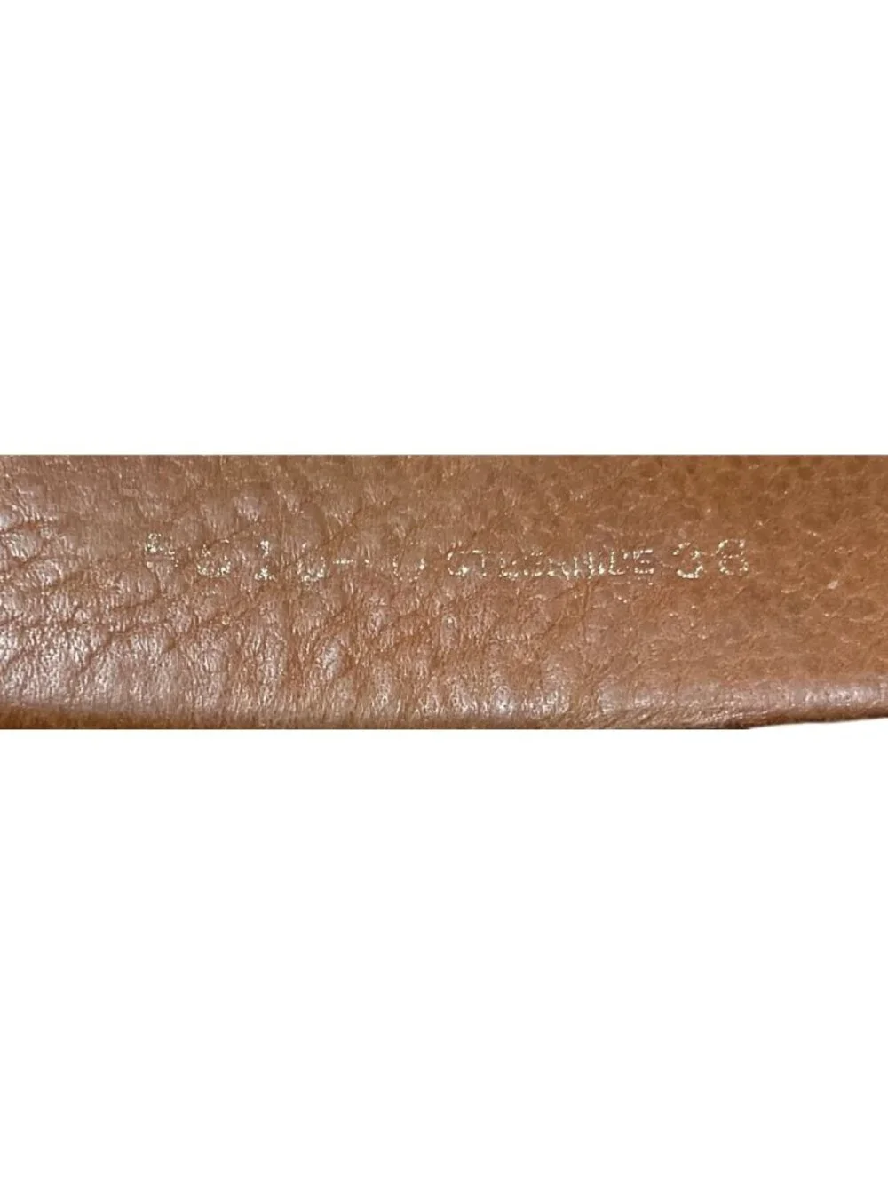 Vintage Brown Leather Belt With Nickel Buckle Stamped 